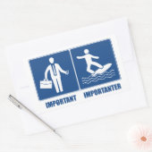 Werk is belangrijk, surfen is belangrijk rechthoekige sticker (Envelop)