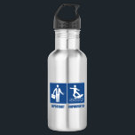 Werk is belangrijk, surfen is belangrijk waterfles<br><div class="desc">Ga naar huis,  het zal er morgen zijn. Ga gewoon surfen. Dit grappige ontwerp show pictogrammen van een zakenman en een surfer.</div>