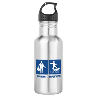 Werk is belangrijk, surfen is belangrijk waterfles 