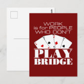 Werk is voor mensen die geen brug spelen briefkaart (Voorkant / Achterkant)