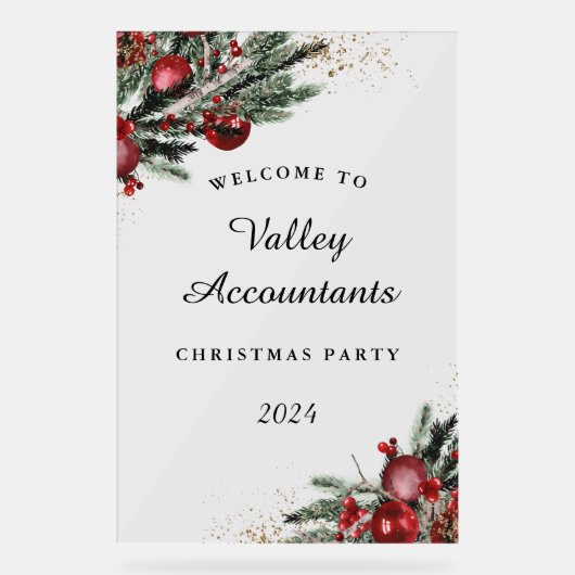 Werk Jaarlijks Kerstfeest Acryl Teken Acryl Bord (Voorkant)