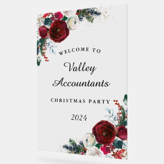 Werk Jaarlijks Kerstfeest Bloemen Acryl Teken Acryl Bord (Hoek)