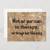 Werk je problemen in therapie niet beleid briefkaart (Voorkant / Achterkant)