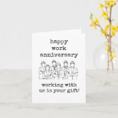 Werk Jubileum Kaart, werken met ons is uw Kaart (Gele Bloem)