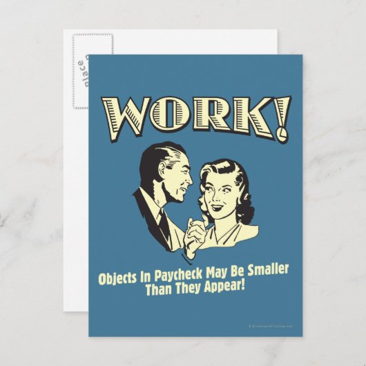 Werk: kleiner dan ze verschijnen briefkaart (Voorkant / Achterkant)