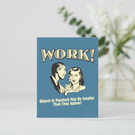 Werk: kleiner dan ze verschijnen briefkaart (Staand voorkant)