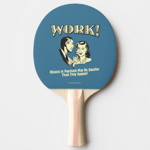 Werk: kleiner dan ze verschijnen tafeltennisbatje