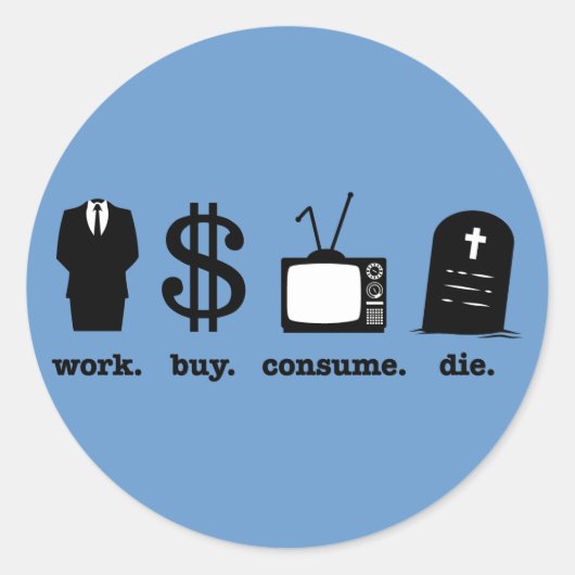 werk koopt consumentenslijm ronde sticker (Voorkant)