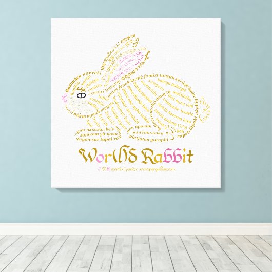 Werk(l)d Konijnencanvas Print (Insitu (Houten vloer))