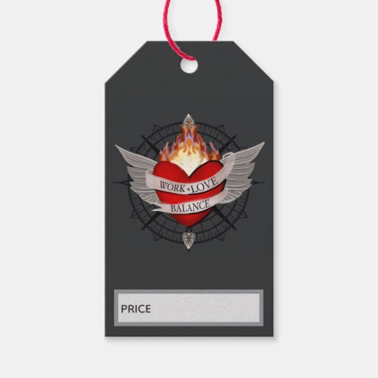 Werk Liefde Balans Kompas Prijs Cadeaulabel (Voorkant)