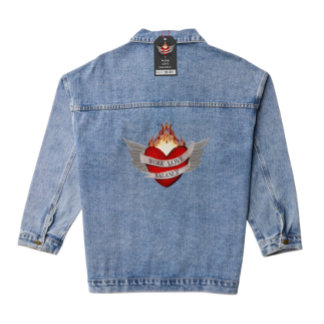 WERK LIEFDE BALANS met vleugels Denim Jacket