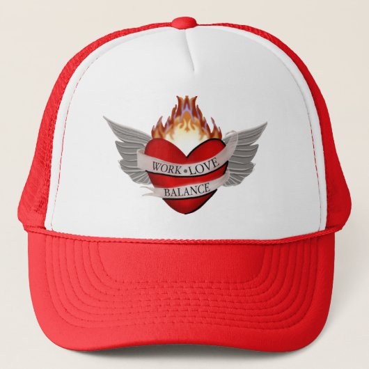 Werk, Liefde, Balans met vleugels Trucker Pet (Voorkant)