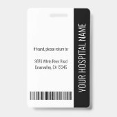 Werk Logo Bar Code Zwart Foto ID Badge (Achterkant)