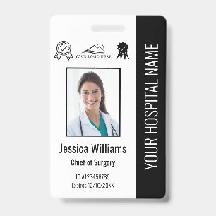 Werk Logo Bar Code Zwart Foto ID Badge