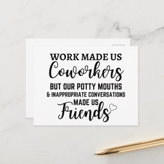 Werk maakte ons collega's maar onze scheldkanonnad briefkaart (Voorkant / Achterkant in situ)