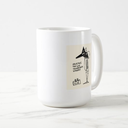 Werk maandag druk moe koffiemok (Voorkant rechts)