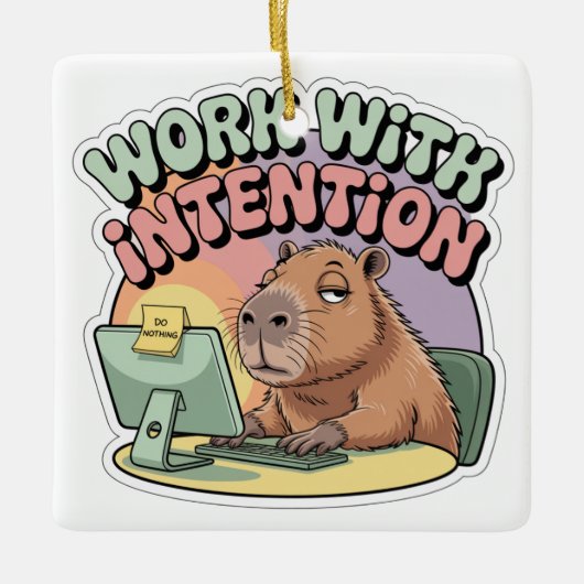 Werk Met Intentie Keramisch Ornament (Voorkant)