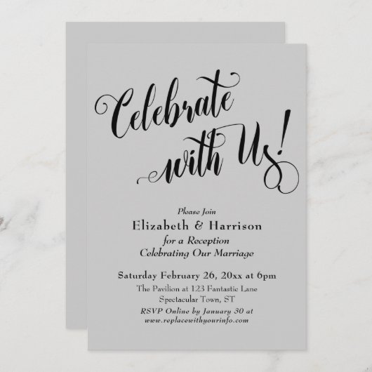 Werk met ons samen! Eenvoudig licht grijs Kaart (Voorkant / Achterkant)