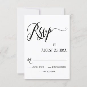 Werk met RSVP zwarte en witte Kaart