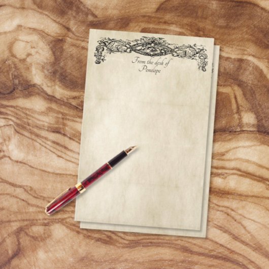 werk met schuiffunctie Oud perkament Jouw naam to Briefpapier