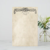 werk met schuiffunctie Oud perkament Jouw naam to Briefpapier (Staand voorkant)