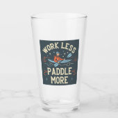 Werk minder peddel meer kajakken glas (Voorkant)