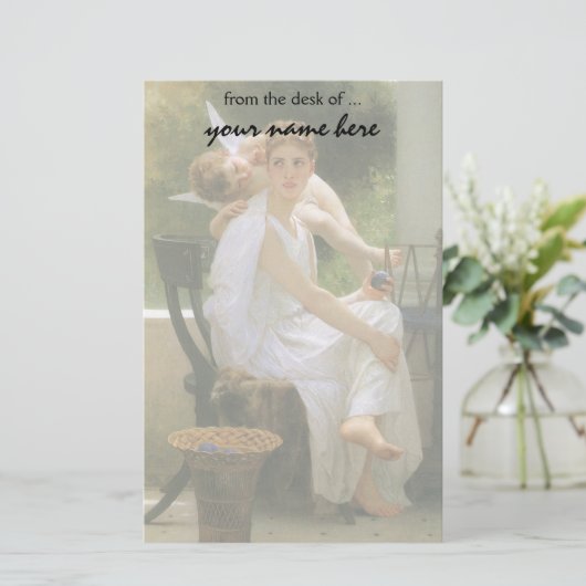 Werk onderbroken door Bouguereau, Angel Portrait Briefpapier (Staand voorkant)