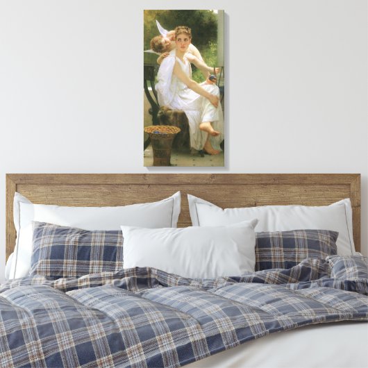 Werk onderbroken door Bouguereau, Angel Portrait Canvas Afdruk (Insitu (Slaapkamer))
