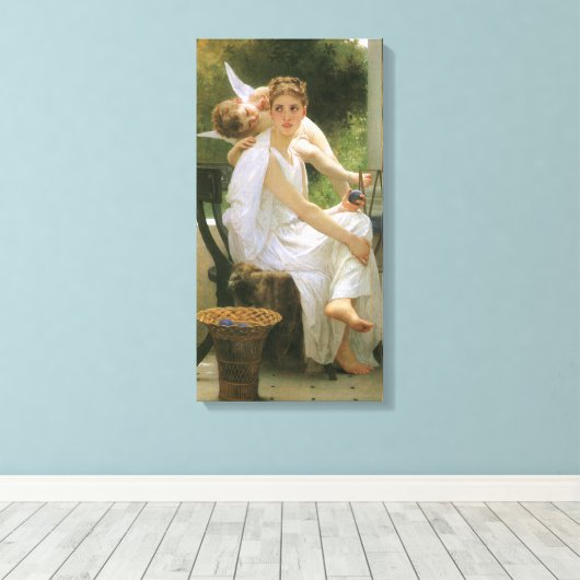 Werk onderbroken door Bouguereau, Angel Portrait Canvas Afdruk (Insitu (Houten vloer))
