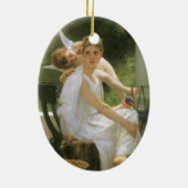 Werk onderbroken door Bouguereau, Angel Portrait Keramisch Ornament (Achterkant)