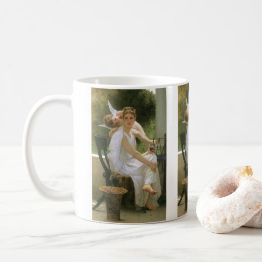 Werk onderbroken door Bouguereau, Angel Portrait Koffiemok (Met donut)