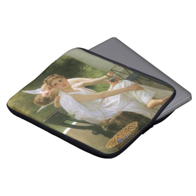 Werk onderbroken door Bouguereau, Angel Portrait Laptop Sleeve (Voorkant top)