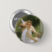 Werk onderbroken door Bouguereau, Angel Portrait Ronde Button 5,7 Cm (Voorkant /achterkant)
