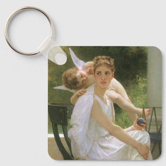 Werk onderbroken door Bouguereau, Angel Portrait Sleutelhanger (Voorkant)