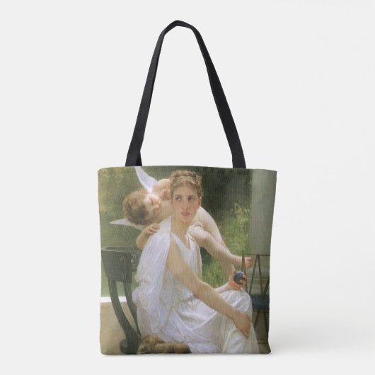 Werk onderbroken door Bouguereau, Angel Portrait Tote Bag (Achterkant)