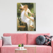 Werk onderbroken door Bouguereau, engel portret Canvas Afdruk (Insitu (Woonkamer))