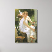 Werk onderbroken door Bouguereau, engel portret Canvas Afdruk (Voorkant)