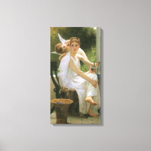 Werk onderbroken door Bouguereau, engel portret Canvas Afdruk