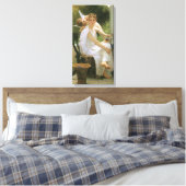 Werk onderbroken door Bouguereau, engel portret Canvas Afdruk (Insitu (Slaapkamer))