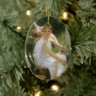 Werk onderbroken door Bouguereau, engel portret Keramisch Ornament