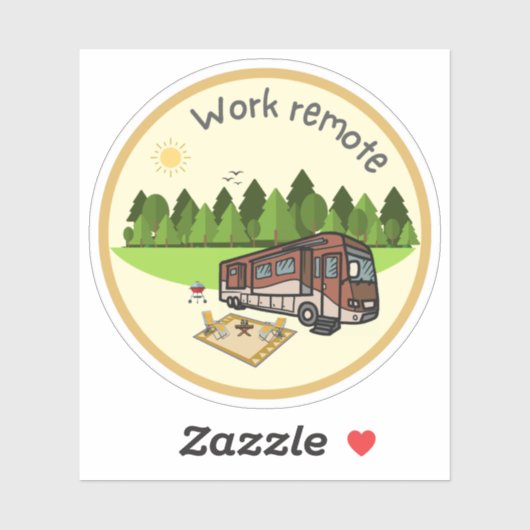 Werk op afstand sticker (Vel)