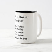 Werk op checklist thuis tweekleurige koffiemok (Voorkant rechts)