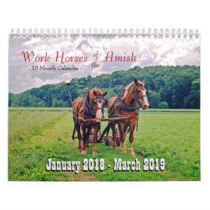 Werk Paarden van de Amish Kalender