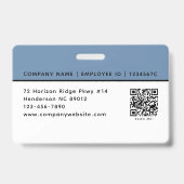 Werk Personeelskaart ID Foto Logo QR Code Denim Bl Badge (Achterkant)