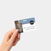 Werk Personeelskaart ID Foto Logo QR Code Denim Bl Badge (Handheld)