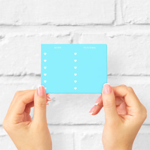 Werk Persoonlijk Blauw met Witte Harten Checklis Post-it® Notes