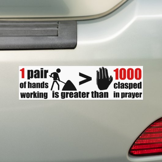 Werk > Prayer-zin - Bumpersticker (Op auto)