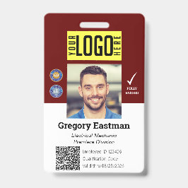 Werk QR-code foto ID rode witte badge
