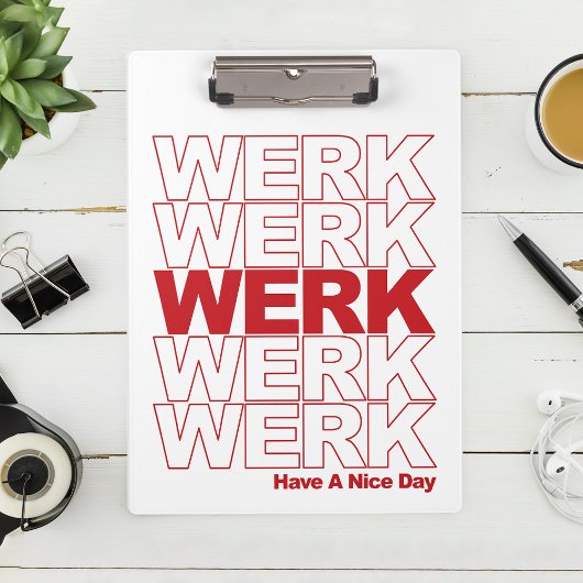 WERK Red Typografie Klembord