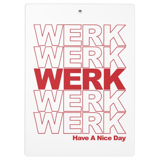 WERK Red Typografie Klembord (Achterkant)